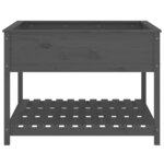 vidaXL Jardinière et étagère Gris 111 5x111 5x81 cm Bois massif de pin