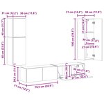 vidaXL Ensemble meuble TV 4 Pièces Chêne fumé Bois d'ingénierie