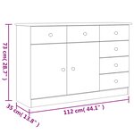 vidaXL Buffet ALTA blanc 112x35x73 cm bois massif de pin