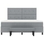 vidaXL Lit à ressorts avec matelas Gris clair 180 x 200 cm tissu