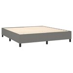 vidaXL Sommier à lattes de lit avec matelas Gris foncé 180x200cm Tissu