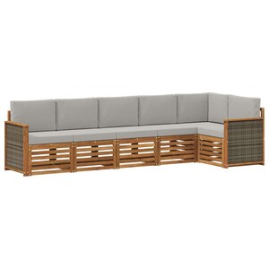 vidaXL Ensemble de canapé d'angle 5 Pièces Naturel et gris clair