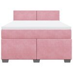 vidaXL Sommier à lattes de lit avec matelas Rose 140x190 cm Velours
