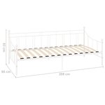 vidaXL Cadre de lit de jour sans matelas blanc métal 90x200 cm
