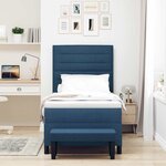 vidaXL Lit à ressorts avec matelas Bleu 100 x 200 cm tissu