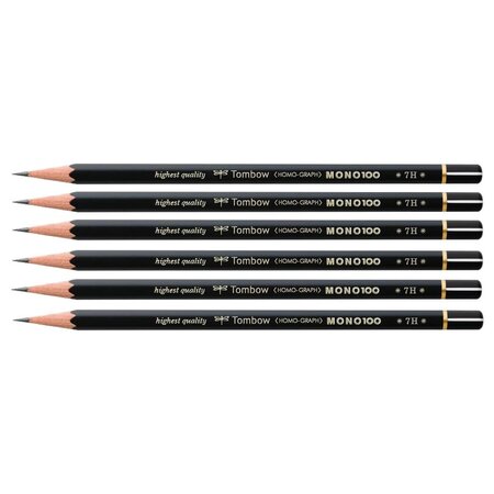 Crayon Graphite Haute Qualité MONO 100 7H x 6 TOMBOW