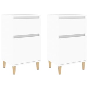 vidaXL Tables de chevet 2 Pièces blanc 40x35x70 cm