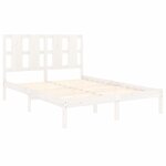 vidaXL Cadre de lit sans matelas blanc 140x190 cm bois de pin massif