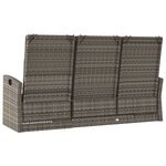 vidaXL Banc de jardin inclinable et coussins gris 173cm résine tressée