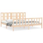 vidaXL Cadre de lit avec tête de lit 200x200 cm bois massif
