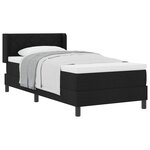 vidaXL Lit à ressorts avec tête de lit Noir 190 x 90 cm tissu