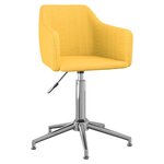 vidaXL Chaise pivotante de salle à manger Jaune Tissu