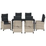 vidaXL Ensemble de salle à manger pour jardin 7 Pièces Gris clair