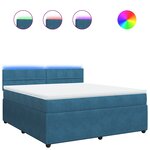 vidaXL Sommier à lattes de lit et matelas bleu 180x200 cm velours