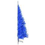 vidaXL Demi sapin de Noël artificiel avec support Bleu 240 cm PVC