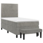 vidaXL Sommier à lattes de lit et matelas Gris clair 100x200cm Velours