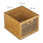 Caisson à roulettes 3 tiroirs meuble de rangement moderne salle de bain 60 x 40 x 70 cm en bambou naturel 13_0004444