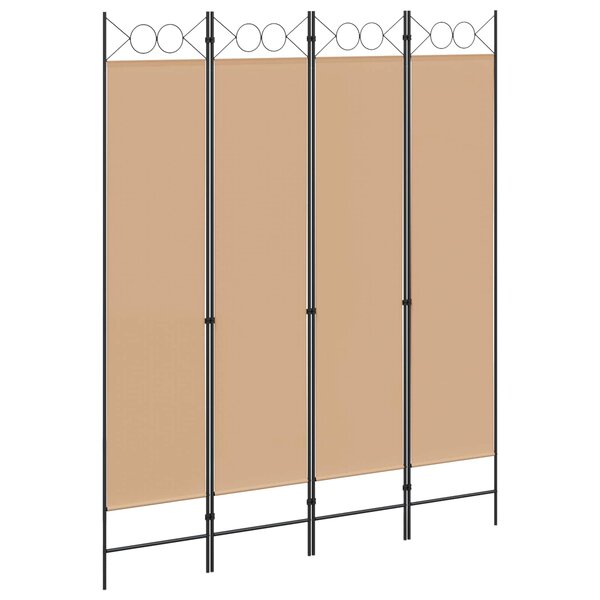 vidaXL Paravent 4 panneaux Beige 160 x 200 cm Tissu