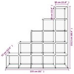 Vidaxl cubes de rangement 15 pièces noir pp