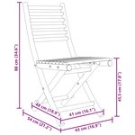 vidaXL Chaises pliables de jardin lot de 8 43x54x88 cm bambou