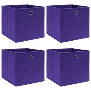 vidaXL Boîtes de rangement 4 Pièces Violet 32x32x32 cm Tissu