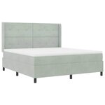 vidaXL Lit à ressorts avec matelas Gris clair 180 x 200 cm Velours