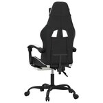 vidaXL Chaise de jeu pivotante et repose-pied Noir et blanc Similicuir