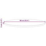 vidaXL Dessus de table rond Ø90x3 cm bois de pin massif