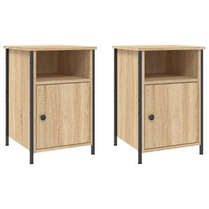 vidaXL Tables de chevet 2Pièces chêne sonoma 40x42x60cm bois d'ingénierie