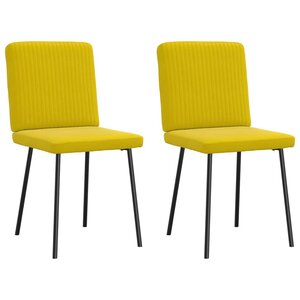 vidaXL Chaises à manger lot de 2 Jaune Velours
