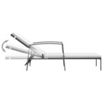vidaXL Chaises longues lot de 2 avec table résine tressée noir