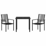 vidaXL Ensemble de salle à manger pour jardin 3 Pièces Noir Rattan PVC