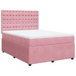 vidaXL Sommier à lattes de lit avec matelas Rose 140x200 cm Velours