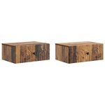 vidaXL Cabinet de chevet mural 2 Pièces Bois ancien 49 x 34 5 x 20 cm
