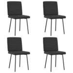 vidaXL Chaises à manger lot de 4 noir similicuir