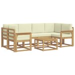 vidaXL Ensemble de canapés d'extérieur 7 Pièces Blanc et crème