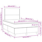 vidaXL Sommier à lattes de lit et matelas LED rose 120x190 cm velours