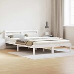 vidaXL Cadre de lit Blanc 210 x 140 cm Bois massif en pin