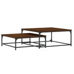 vidaXL Tables basses gigognes 2 Pièces chêne marron bois d'ingénierie