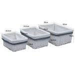 vidaXL Ensemble de paniers gigognes 3 Pièces Blanc Saule