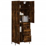 vidaXL Buffet haut Chêne fumé 69 5x34x180 cm Bois d'ingénierie