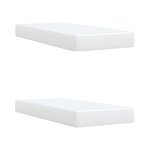 vidaXL Sommier à lattes de lit avec matelas Blanc 200x200cm Similicuir