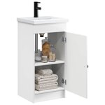 vidaXL Meuble de salle de bain avec évier Blanc 42 x 40 x 84 5 cm
