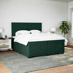 vidaXL Sommier à lattes de lit et matelas Vert foncé 200x200cm Velours