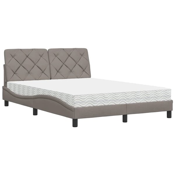 vidaXL Lit avec matelas taupe 120x200 cm tissu