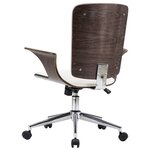 vidaXL Chaise pivotante de bureau Blanc Similicuir et bois courbé