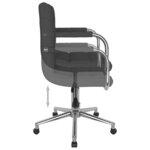 Chaise fauteuil siège pivotante de bureau informatique étude foncé tissu gris 02_0024125