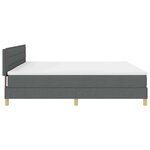 vidaXL Lit avec sommier et matelas gris foncé 200x200 cm en tissu