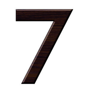 Numéro 7-Numéro adhésif pour boîtes aux lettres - Résine de 3 mm, hauteur environ 50 mm - Taurus (chêne foncé)