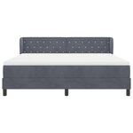 vidaXL Lit à ressorts avec matelas Gris foncé 180 x 200 cm Velours